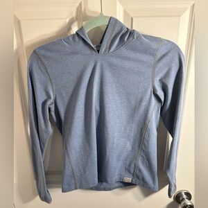 LL Bean Insect Shield Hooded Shirt Size S 8 Kids blue Long Sleeve Boys Girls